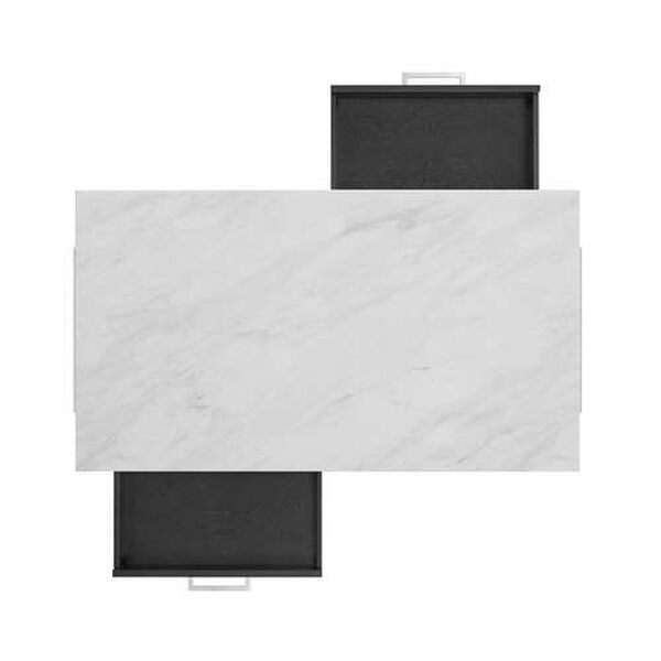 Audrey Black White Marble Faux Marble Top Kitchen Island, image 4