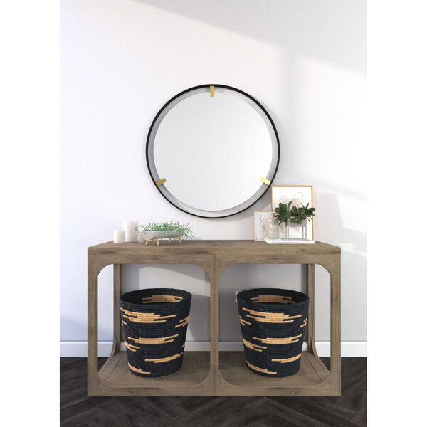 Chandler Black and Gold Accents 34-Inch x 34-Inch Wall Mirror, image 4