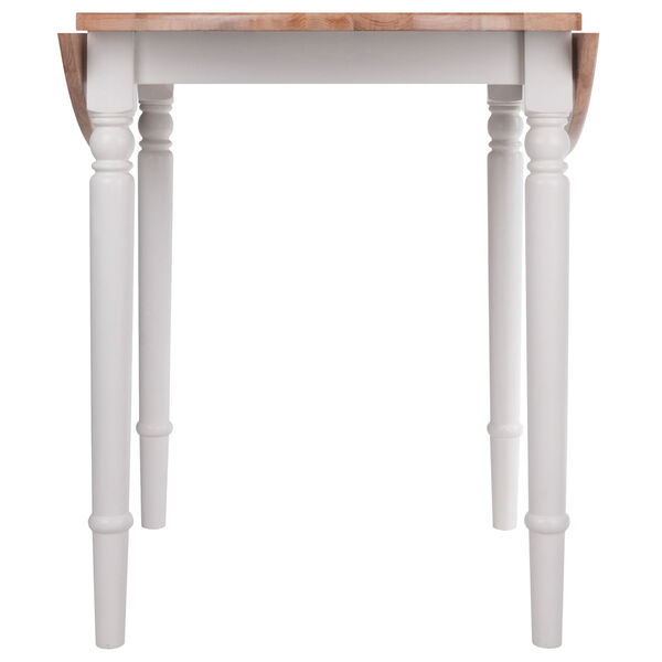 Sorella Natural and White Round Drop Leaf Table, image 4