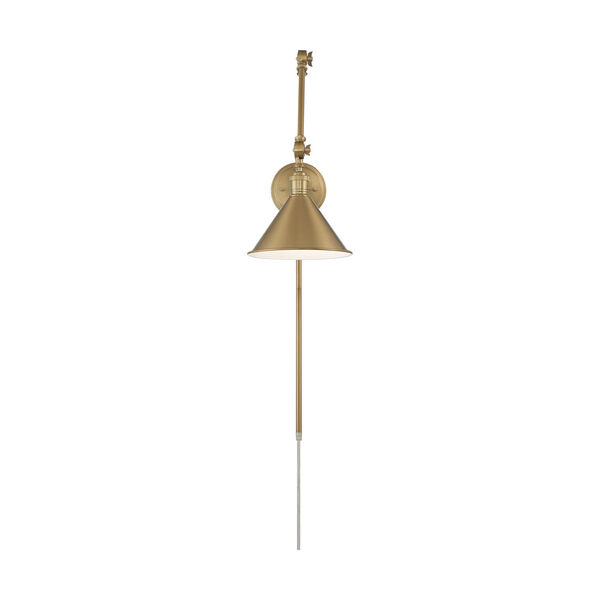 Delancey Brass Polished One-Light Adjustable Swing Arm Wall Sconce, image 2