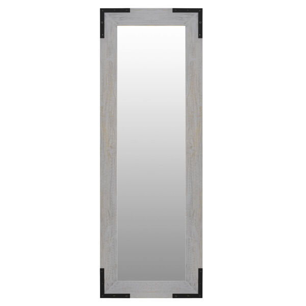 Rollins Clear 24-Inch Wood Rectangle with Iron Accents Mirror, image 1