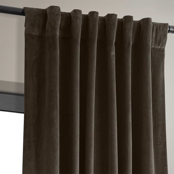 Signature Java Blackout Velvet Pole Pocket Single Panel Curtain 50 x 108, image 6