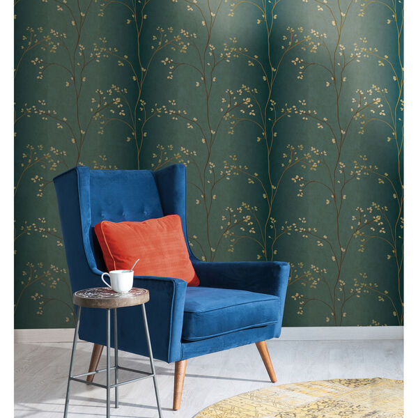 Inspired by Color Teal, Bronze Metallic and Powder Green Wallpaper, image 2