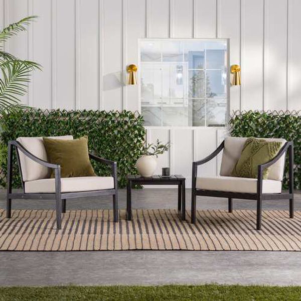 Cologne Black Three-Piece Outdoor Chat Set, image 1