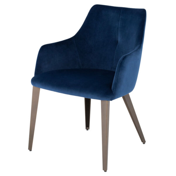 Renee Navy and Walnut Dining Chair, image 1