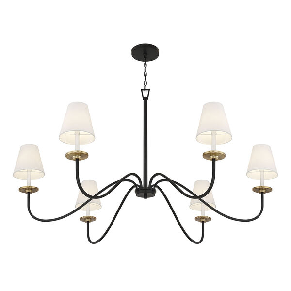 Lowry Black and Natural Brass Six-Light Chandelier, image 4