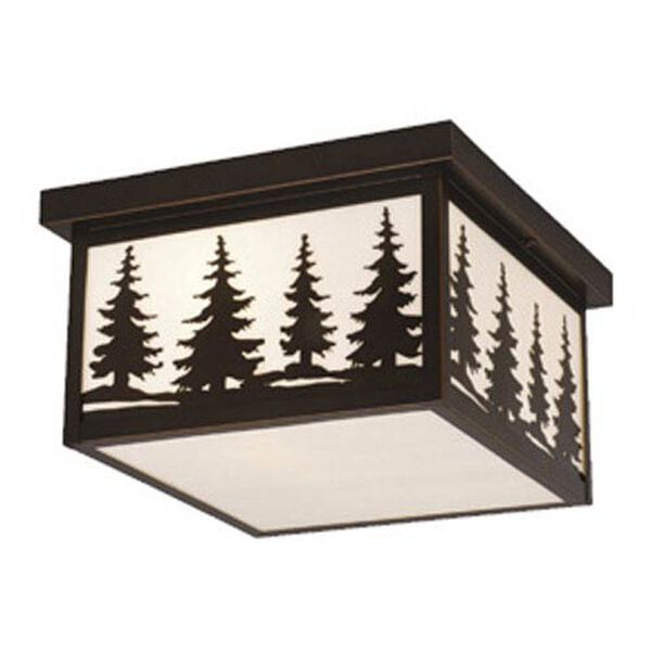 Yosemite Burnished Bronze Two-Light 12-Inch Outdoor Ceiling Light, image 1