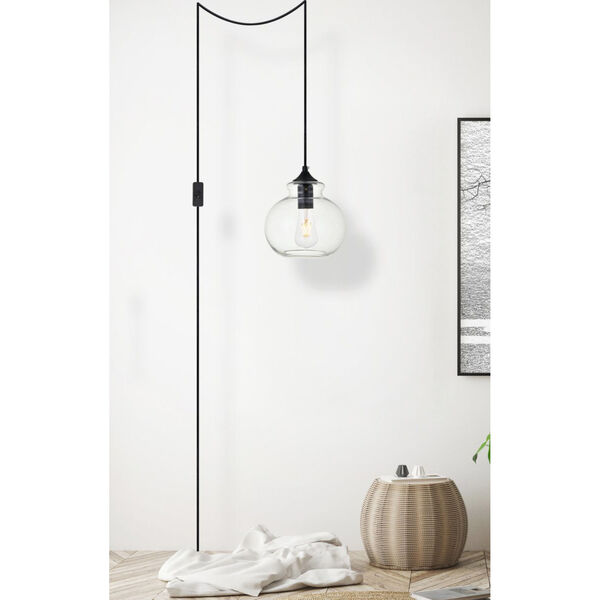 Destry Black Eight-Inch One-Light Plug-In Pendant, image 6