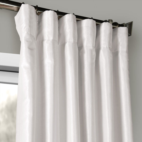 Ice White Vintage Textured Faux Dupioni Silk Single Panel Curtain 50 x 96, image 2
