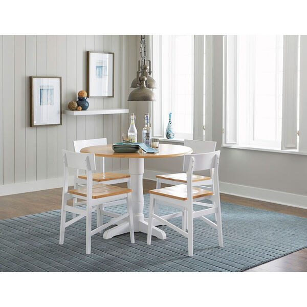 Light Oak/White Complete Round Dining Table, image 1