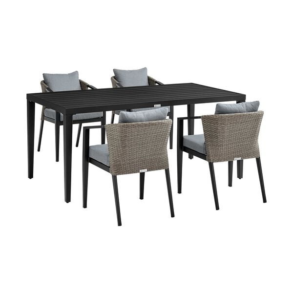 Aileen Black Outdoor Dining Set, image 4