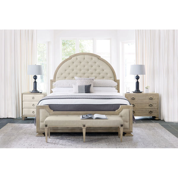 Santa Barbara Sandstone Upholstered Tufted Panel King Bed, image 5