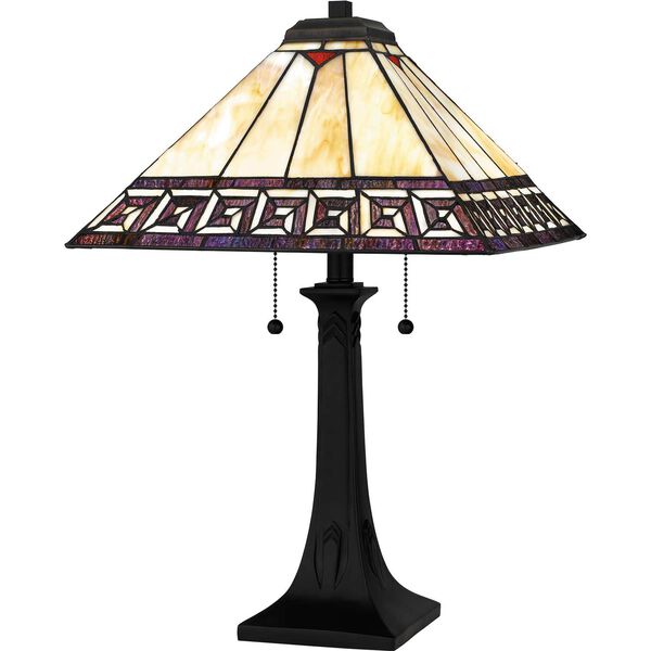 Edith Matte Black Two-Light Table Lamp, image 1