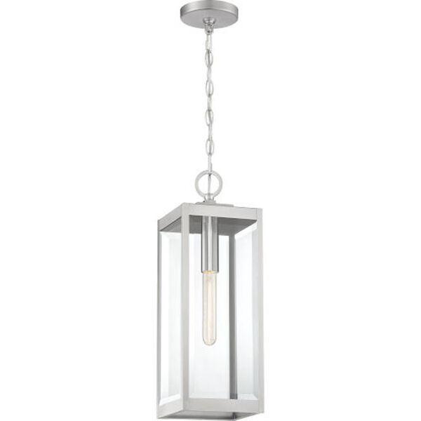Pax Stainless Steel 7-Inch One-Light Outdoor Hanging Lantern with Beveled Glass, image 4