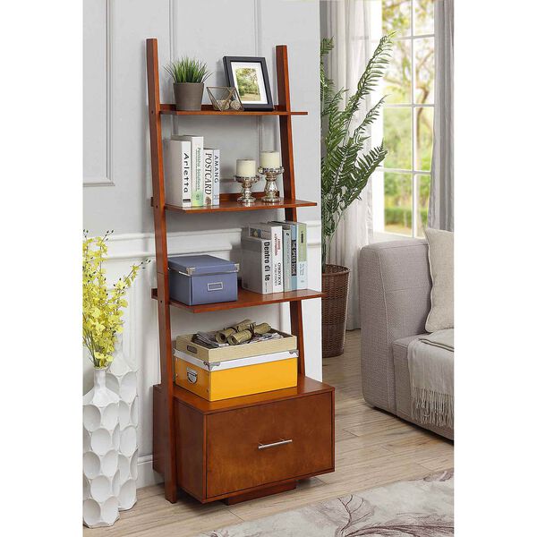 American Heritage Ladder Bookcase with File Drawer, image 1