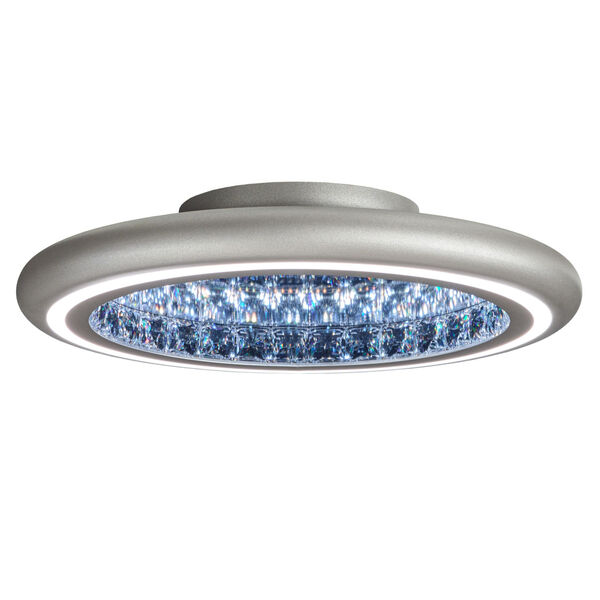 Infinite Aura Glimmer Silver 23-Inch LED Flush Mount with Swarovski Crystal, image 1