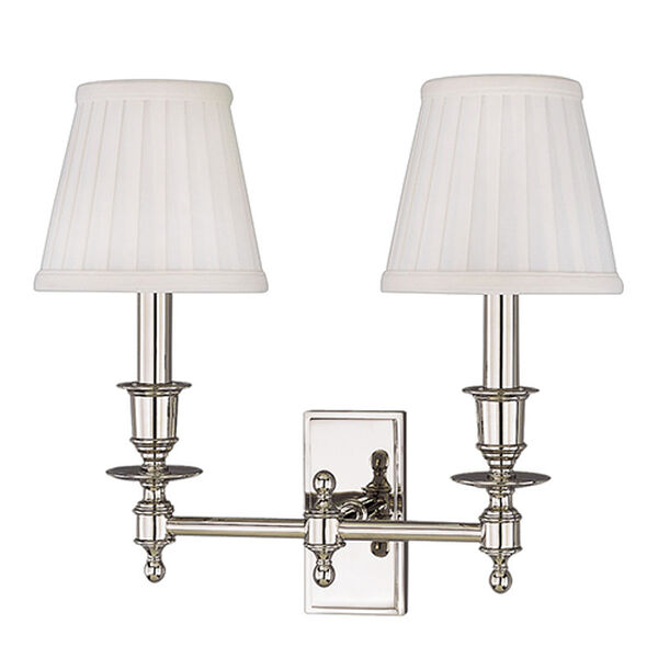Ludlow Polished Nickel Two-Light Wall Sconce, image 1