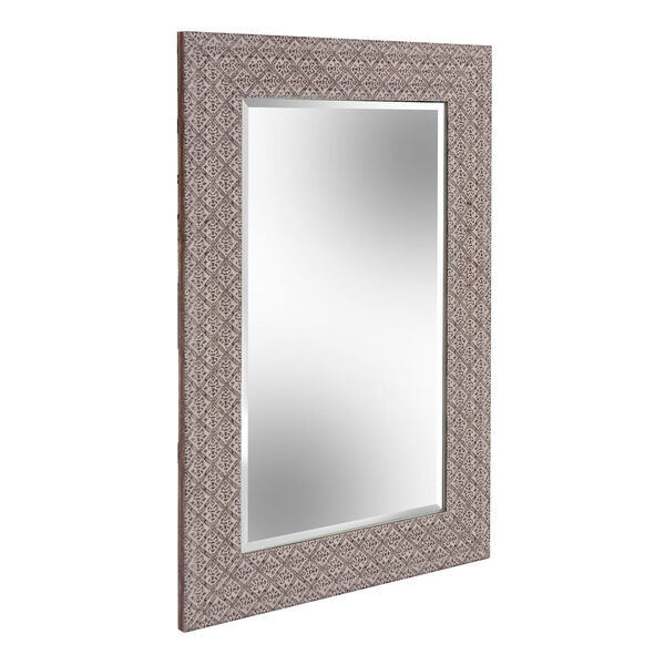Morris Faux Embossed Gray Mirror, image 3