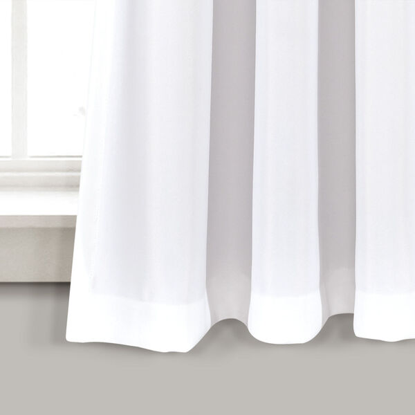 Weeping Flower Navy and White 52 x 63 In. Room Darkening Window Curtain Panel, Set of 2, image 4