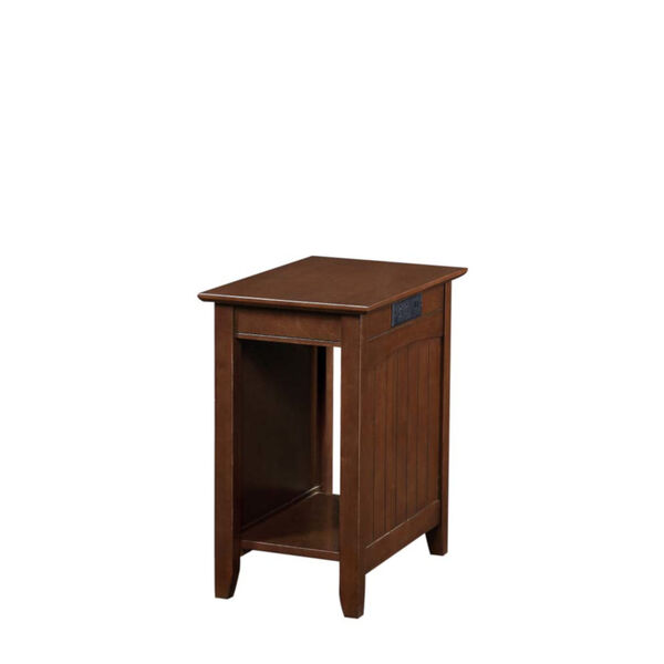 Edison Espresso 24-Inch End Table with Charging Station, image 1
