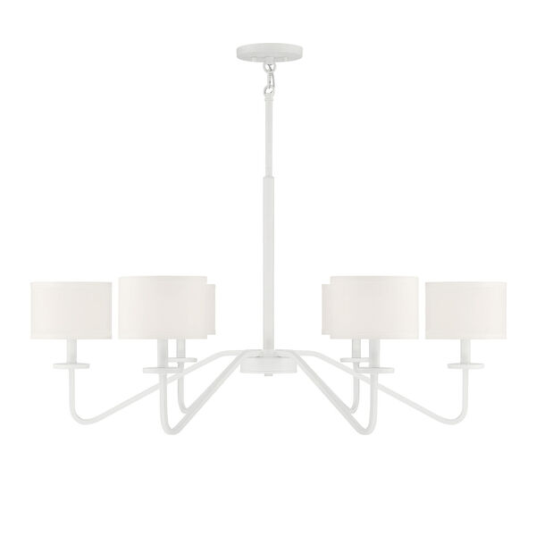 Bisque White Six-Light Shaded Chandelier, image 1
