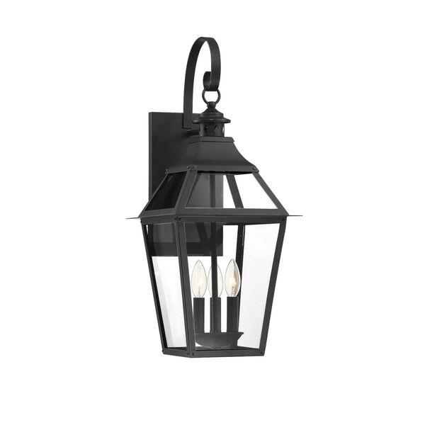 Jackson Black and Gold Highlighted Three-Light Outdoor Wall Mount, image 1