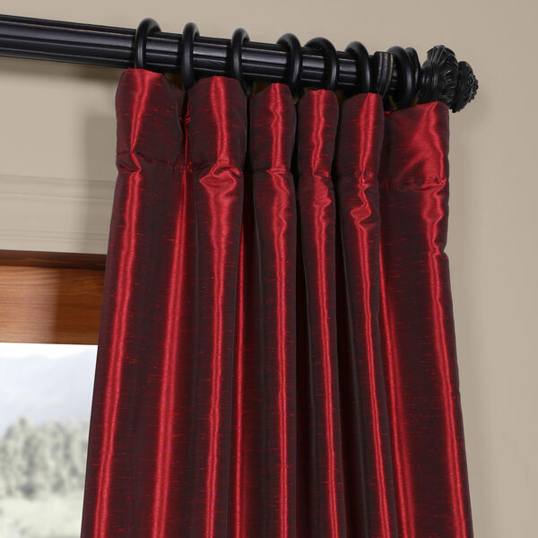 Ruby 84 x 50 In. Vintage Textured Faux Dupioni Silk Single Curtain Panel, image 2