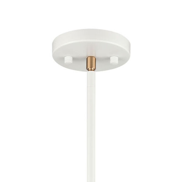 Boudreaux Matte White and Satin Brass One-Light Mini Pendant, image 4