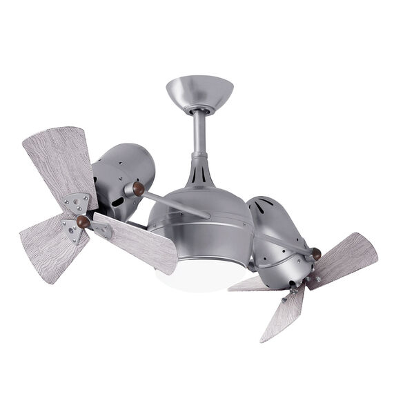Dagny LK Brushed Nickel Rotational Ceiling Fan with LED Light Kit and Matte Black Wood Blades, image 1