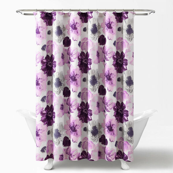 Leah Gray and Purple 72 x 72 In. Shower Curtain, image 2