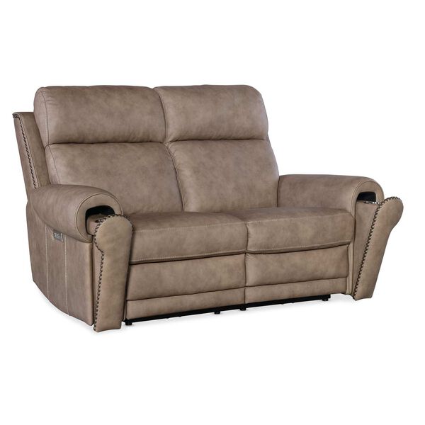 Light Brown Duncan Power Loveseat with Power Headrest and Lumbar, image 4