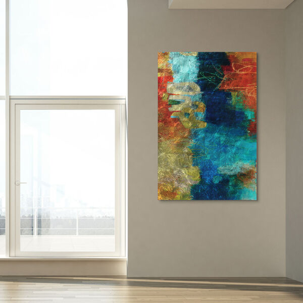 Elysium V Reverse Printed Tempered Glass with Silver Leaf Wall Art, image 4