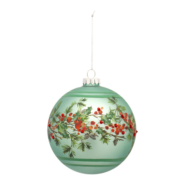 Green Glass Ball Ball Ornament, Set of Six, image 1