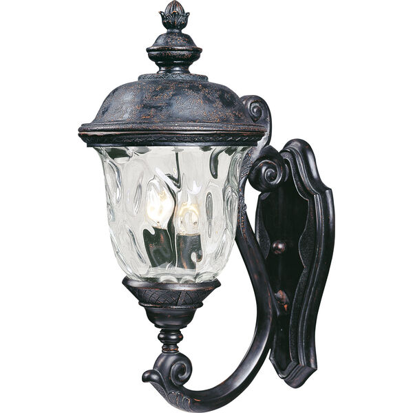 Carriage House Oriental Bronze Two-Light Outdoor Wall Mount with Water Glass, image 1