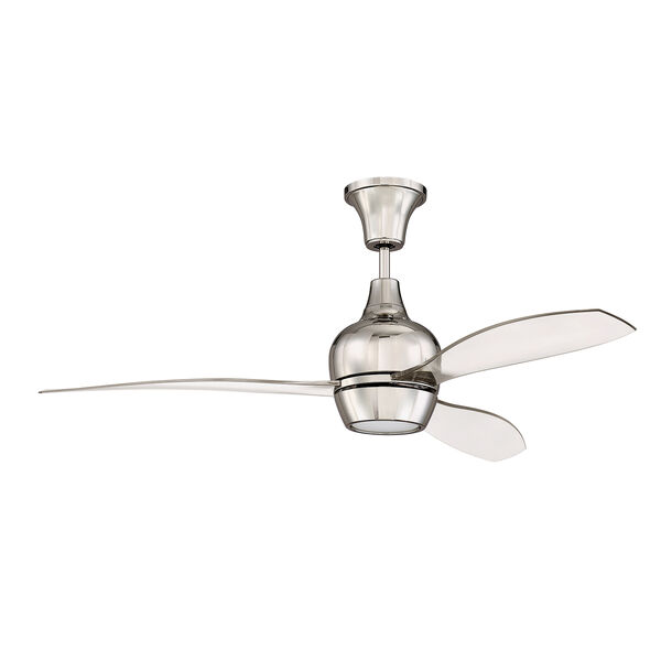Bordeaux Polished Nickel Ceiling Fan with LED Light, image 1