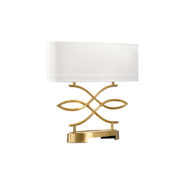 Swirl Antique Brass Table Lamp, image 1
