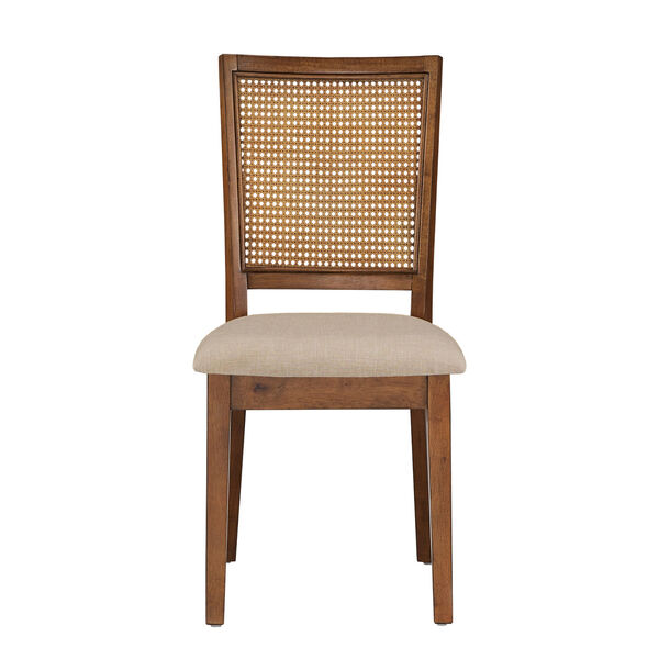 Caroline Beige and Brown Rattan Back Dining Chair, Set of Two, image 2
