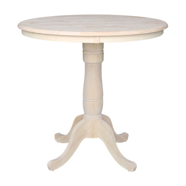 Unfinished 36-Inch Round Pedestal Counter Height Table, image 1