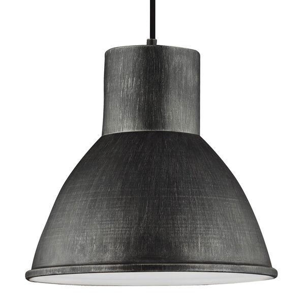 Uptown Weathered Black with Wood One-Light Pendant, image 1