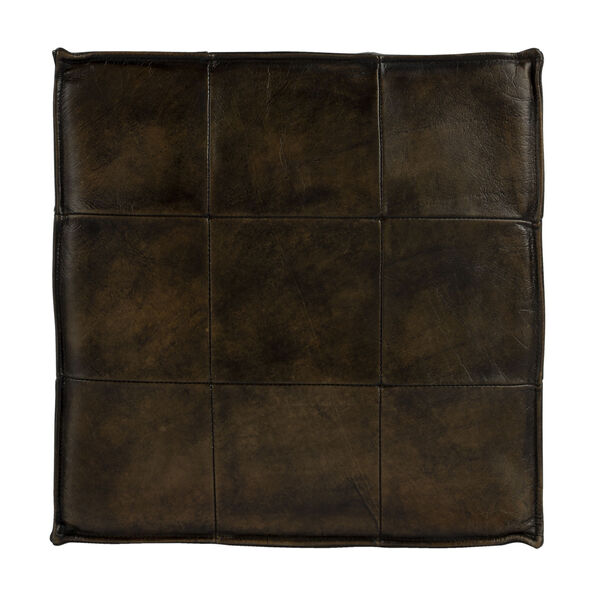 Leon Dark Brown Leather Ottoman, image 6