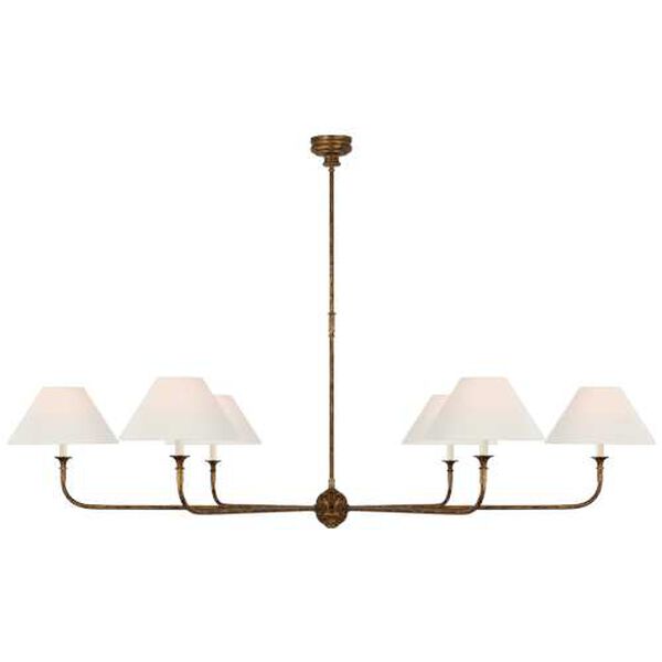 Piaf Six-Light Oversized Chandelier with Linen Shades by Thomas O'Brien, image 1