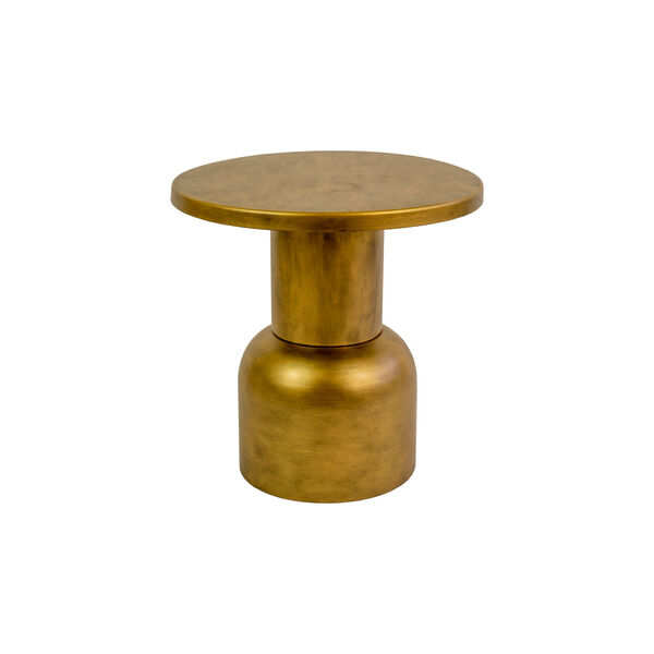 Antique Brass Metal Accent Table, image 1