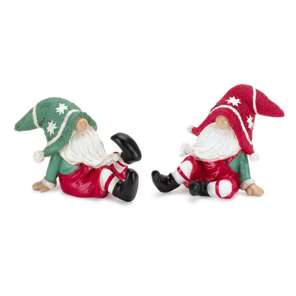 Red Holiday Gnome Figurine , Set of Two, image 1