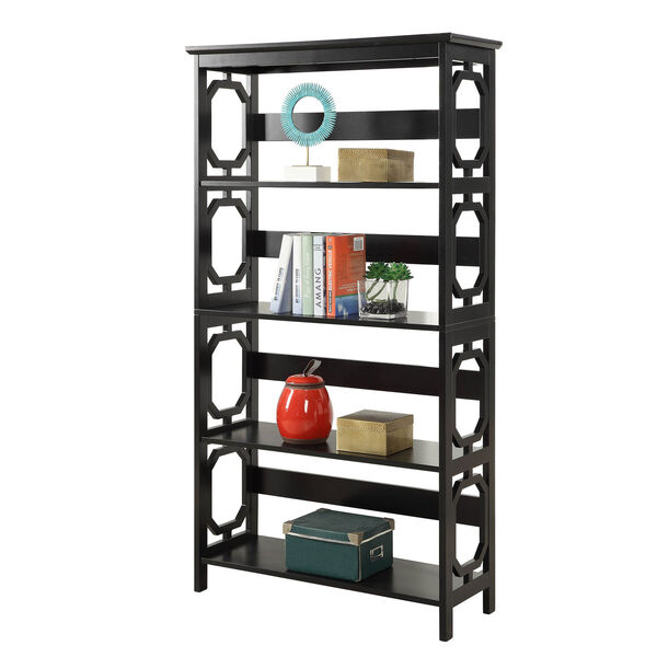 Selby Black Five Tier Bookcase, image 2