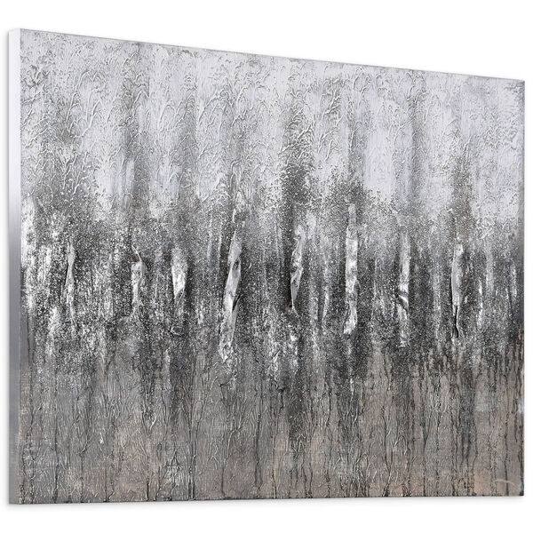 Gray Frequency Textured Metallic Unframed Hand Painted Wall Art, image 3
