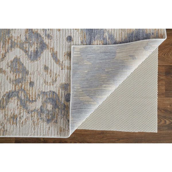 Laina Industrial Gradient Ombre Tan Ivory Blue Area Rug, image 6