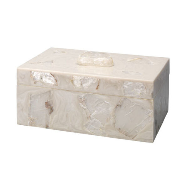 Diana Pearl Resin and Clear Mica Decorative Box, image 1