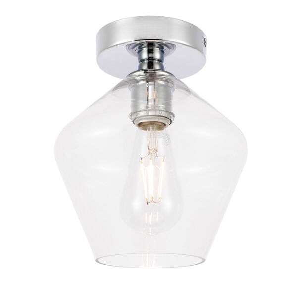 Gene Chrome Eight-Inch One-Light Flush Mount with Clear Glass, image 6