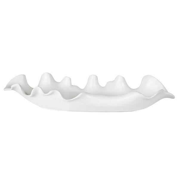 Ruffled Matte White Modern White Bowl, image 2