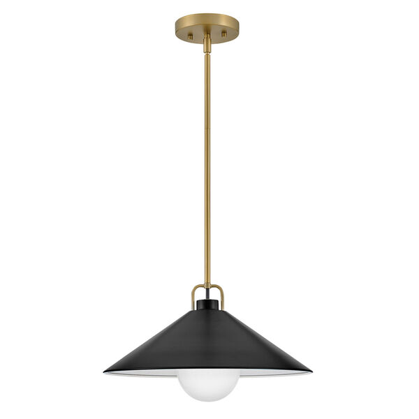 Milo Lacquered Brass with Black Accents Medium Pendant, image 2